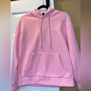 SHEIN Baby Pink “Happy” Embroidered Oversized Hoodie Sweatshirt